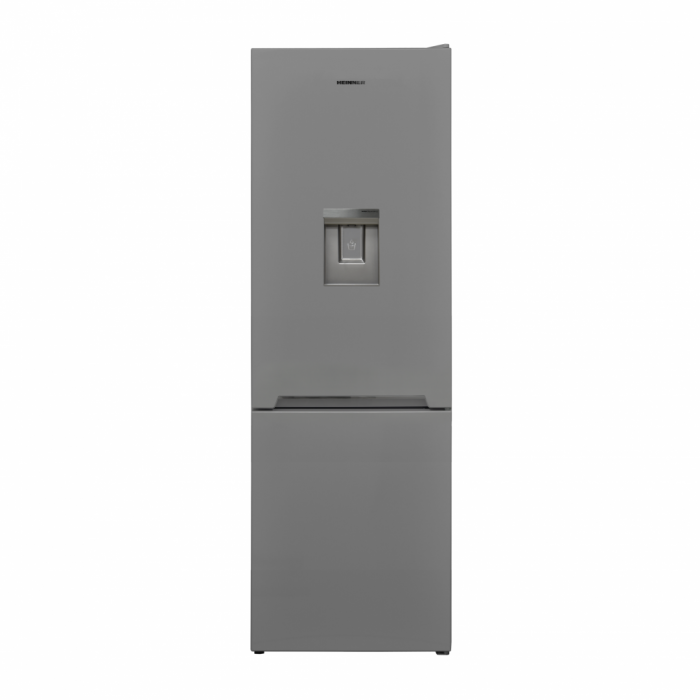 Combina frigorifica Heinner HC-V2701SWDE++, 268 l, Less Frost, Clasa E, Dozator apa, Control mecanic, Iluminat LED, H 170 cm, Argintiu [1]