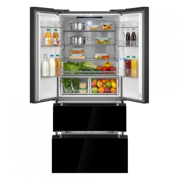 Combina frigorifica HEINNER HCFD-M516INVHGBKE++, No Frost, 516 l, Clasa E, Compresor inverter, Sticla Neagra [3]