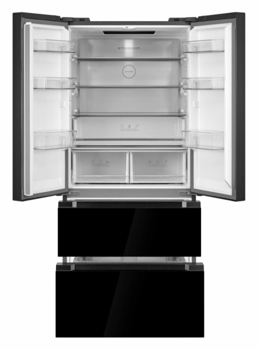 Combina frigorifica HEINNER HCFD-M516INVHGBKE++, No Frost, 516 l, Clasa E, Compresor inverter, Sticla Neagra [2]