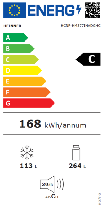 Combina frigorifica HEINNER HCNF-HM377INVDGHC, No Frost, 377 l, Clasa: C, Compresor Inverter, Antracit [3]