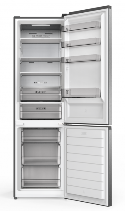 Combina Frigorifica Heinner HCNF-HM377INVXC, No Frost, 377 L, Compresor Inverter, Dual Fresh Zone, Display Touch, Aspect Inox [2]