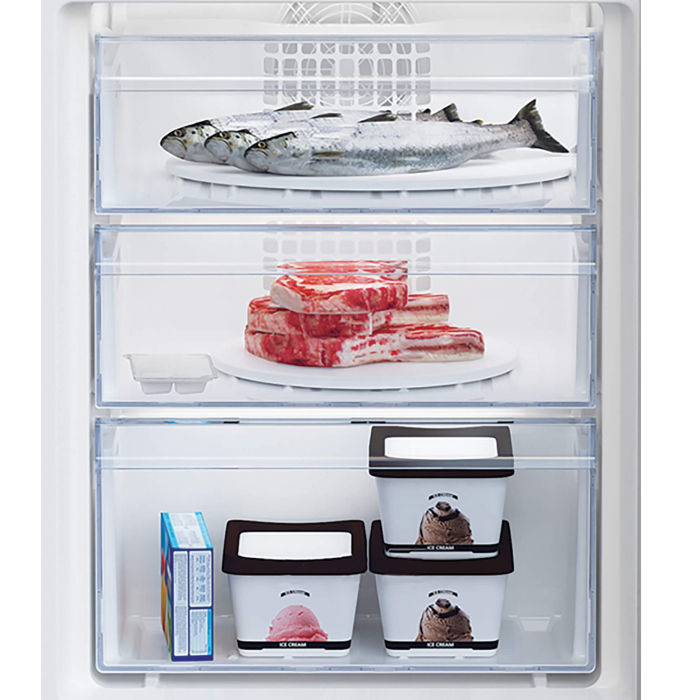 Combina frigorifica incorporabila Beko BCHA275K41SN, 262 l, No Frost, Compresor ProSmarter Inverter, XXL Bottle Holder, Clasa E, Alb [2]