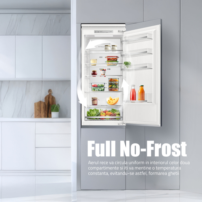 Combina frigorifică incorporabilă Samus SCBI395NFE, 300 L, Full No Frost, Clasa E, Super Freeze, Iluminare LED [4]