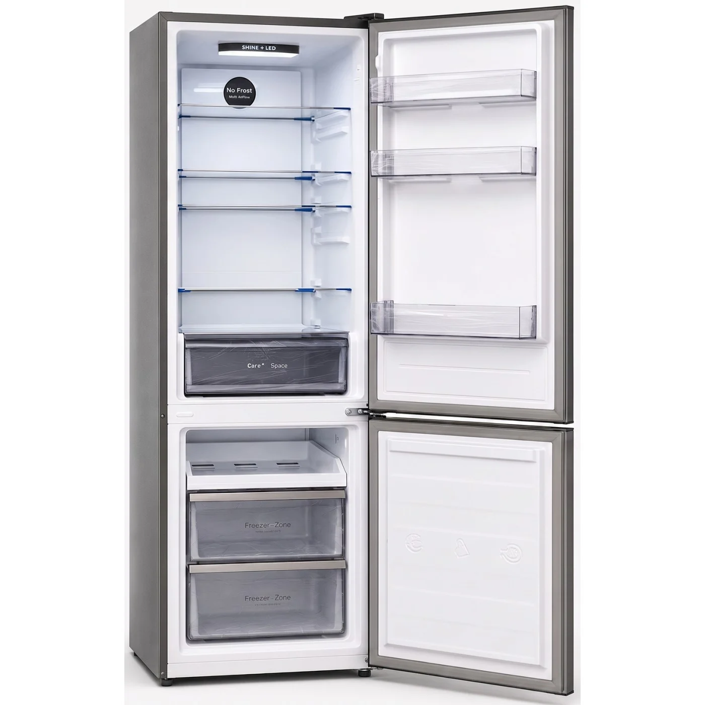 Combina frigorifica LDK CF-405NFDS1, Capacitate 405 l, No Frost, Control Touch, Multi AirFlow, Care+ Space, H 199 cm, Dark Inox [3]