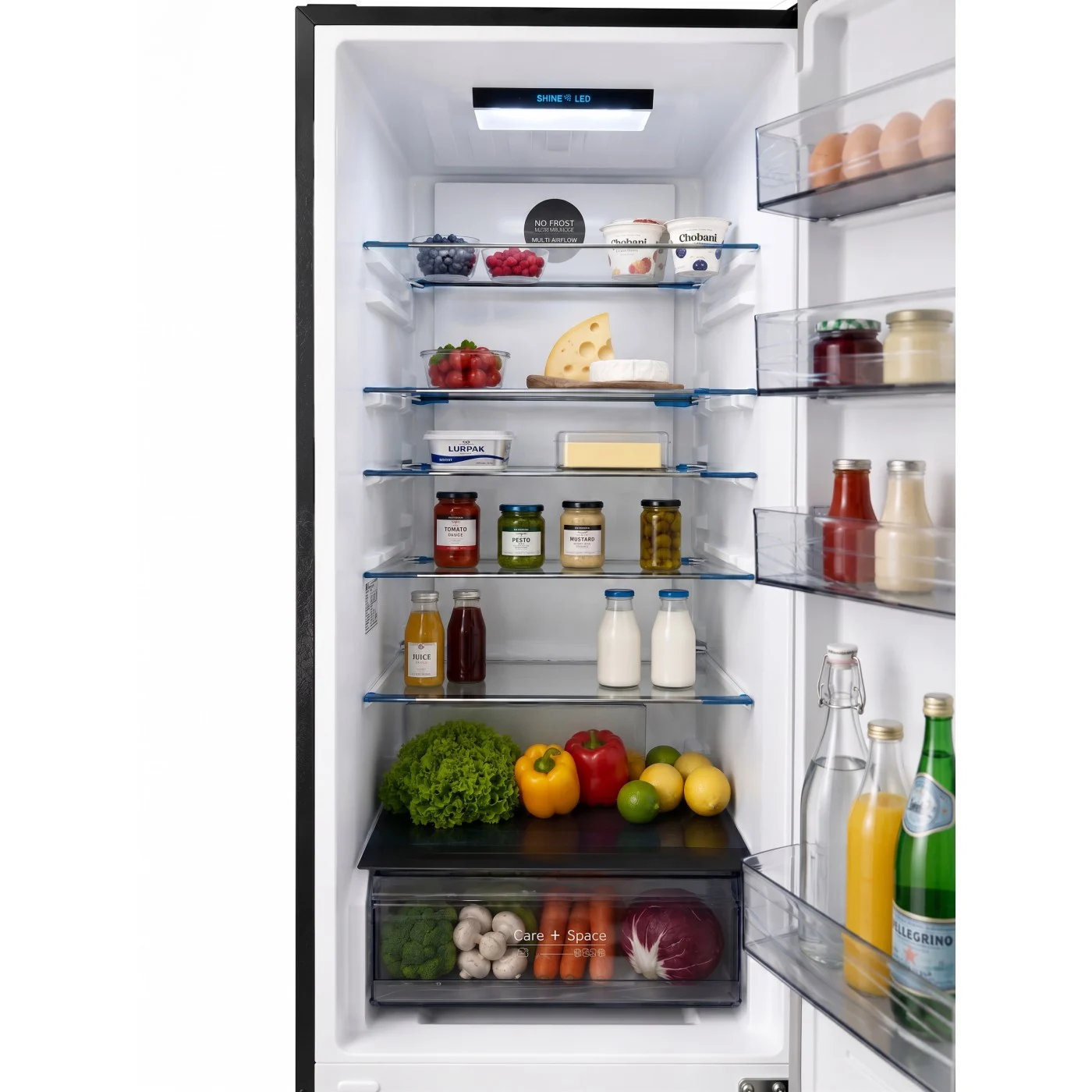 Combina frigorifica LDK CF-405NFDS1, Capacitate 405 l, No Frost, Control Touch, Multi AirFlow, Care+ Space, H 199 cm, Dark Inox [4]