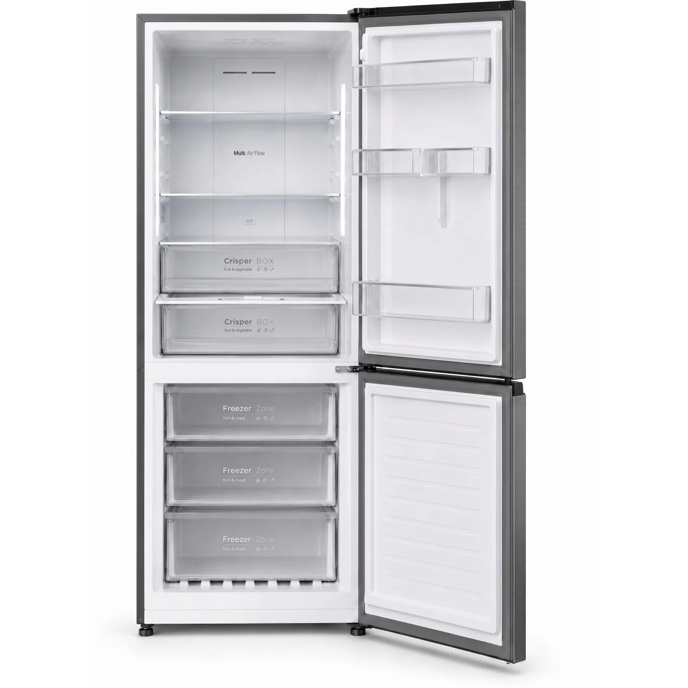 Combina frigorifica LDK CF-442NFDS, Capacitate 442 l, Latime 70 cm, Control Touch, MultiAir Flow, Rafturi Sticla, Crisper Box, H 186 cm, Clasa E, Dark Inox [3]