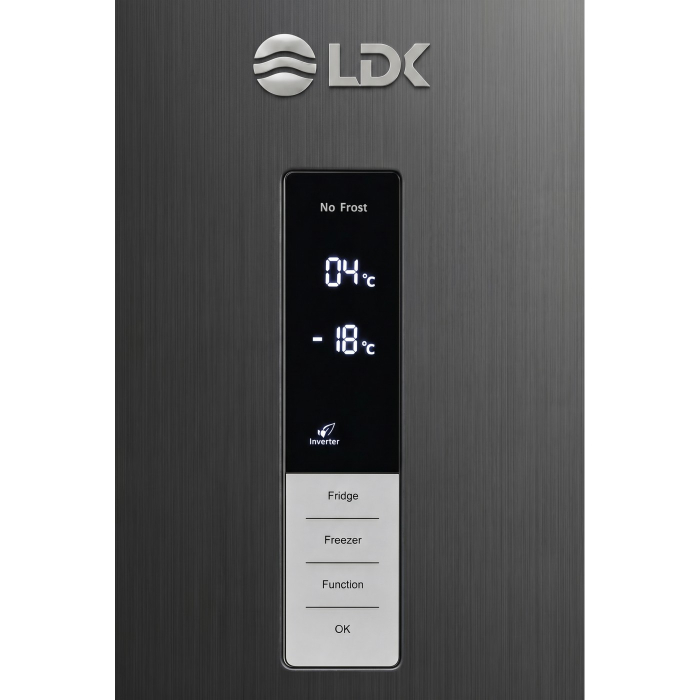Combina frigorifica LDK CF-442NFDS, Capacitate 442 l, Latime 70 cm, Control Touch, MultiAir Flow, Rafturi Sticla, Crisper Box, H 186 cm, Clasa E, Dark Inox [8]
