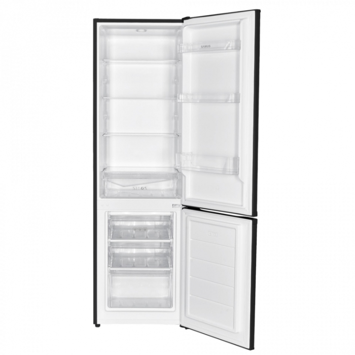 Combina frigorifica Samus SCB344E, 262 litri, clasa E, inaltime 180 cm, termostat reglabil, dezghetare automata la frigider,  lumina interioara tip LED,  neagra [2]