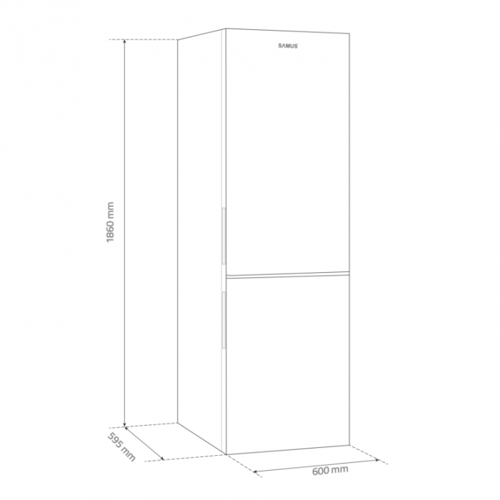 Combina frigorifica Samus SCW396E, 315 litri, H186 cm, termostat reglabil,  lumina interioara tip LED, picioare reglabile, clasa E, alba [3]