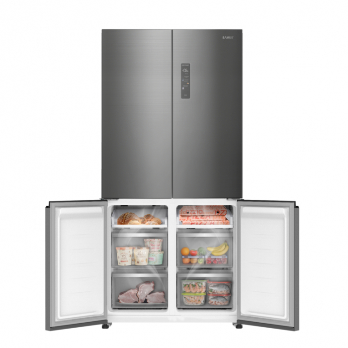 Side by side Slot-in cu 4 usi Samus S4DX-650NFE, 503 L, Full No Frost, Multi climate system, Afisaj LCD, Clasa energetica E, H 190.2 cm, Inox [5]
