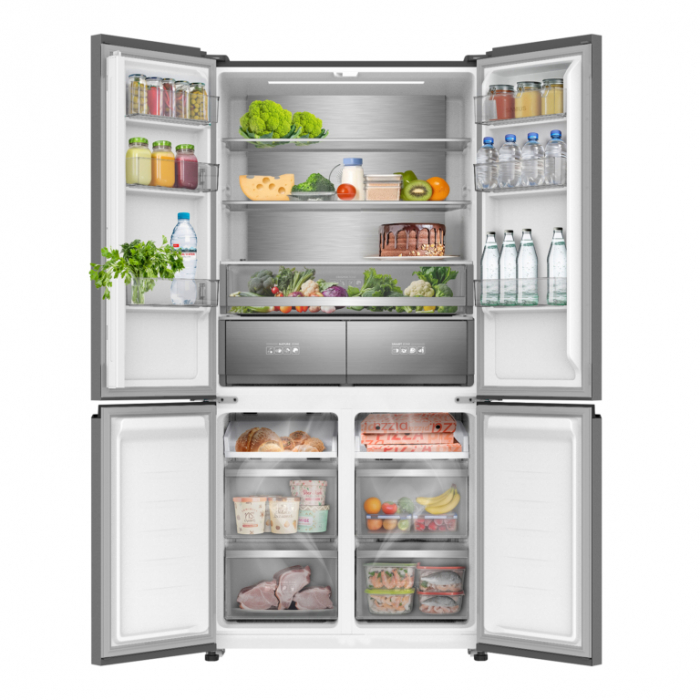 Side by side Slot-in cu 4 usi Samus S4DX-650NFE, 503 L, Full No Frost, Multi climate system, Afisaj LCD, Clasa energetica E, H 190.2 cm, Inox [3]