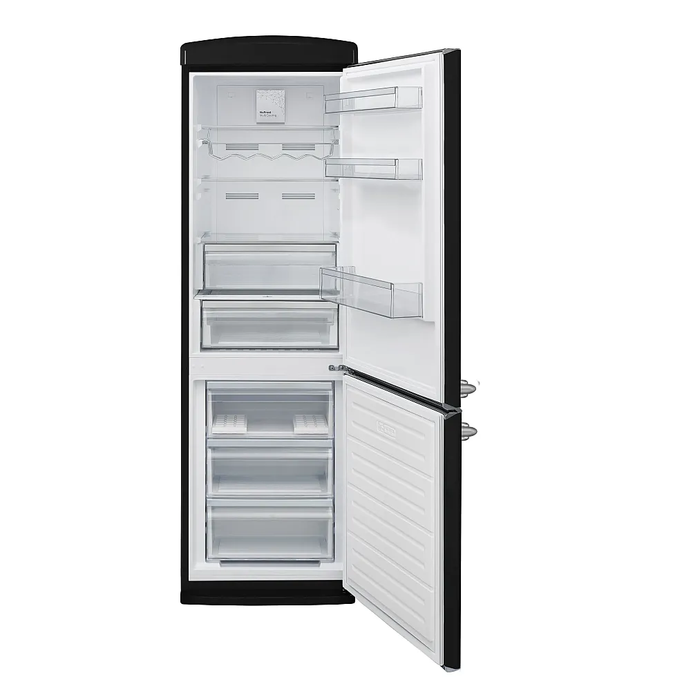 Combina frigorifica, Studio Casa, Retro, H 190 cm, 330 l, tehnologie No-Frost, deschidere dreapta, panou control LED, functie congelare rapida, mod eco, iluminat interior, negru [2]