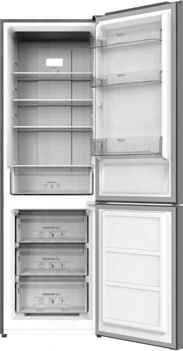Combina frigorifică Tesla RC3200FHXE, 293L, Total No Frost, Clasa E, Control Electronic, Uși Reversibile, Iluminare LED, Inox [2]