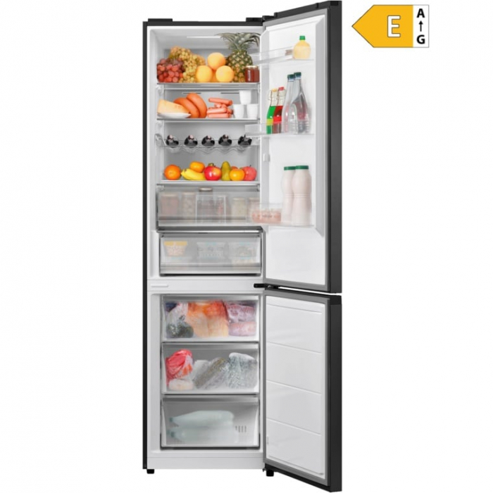 Combina frigorifica VIVAX CF-3781DNF BG, 378L, Clasa E, Total No Frost si No Frost Multi Air Flow, Termostat digital LED, Iluminare LED, Fast Freeze, Avertizare sonora, Usi reversibile, H 197cm, Sticl [9]