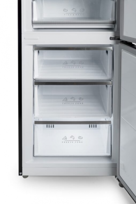 Combina frigorifica VIVAX CF-3781DNF BG, 378L, Clasa E, Total No Frost si No Frost Multi Air Flow, Termostat digital LED, Iluminare LED, Fast Freeze, Avertizare sonora, Usi reversibile, H 197cm, Sticl [4]