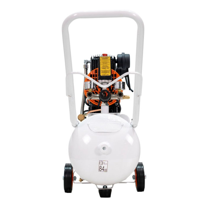 Compresor aer RURIS Silent Power 2400 OilFree, 1500W (2 CP), 24L, 8 bar, debit 236 l/min, silențios, fără ulei, 2 cilindri, 2 ieșiri cu manometru, protecții multiple [4]
