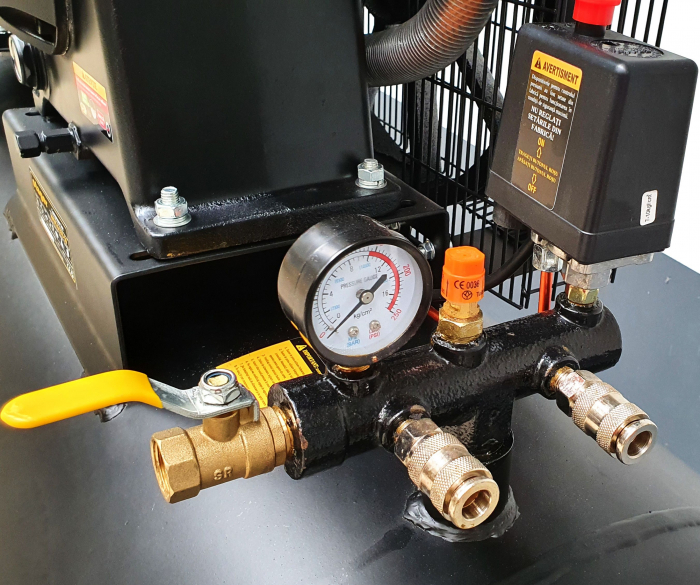 Compresor aer Stager HMV0.6/370-10, 370L, 10bar, 600L/min, trifazat, angrenare curea [3]
