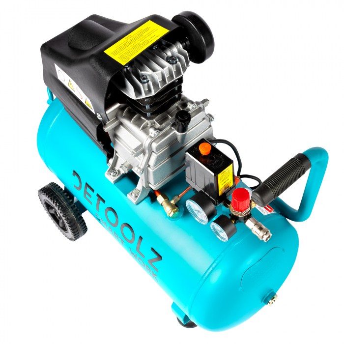 Compresor cu ulei, 1680 W, 50 l, debit 206L/min, 8 bar, 2 prize de aer,  Detoolz [10]