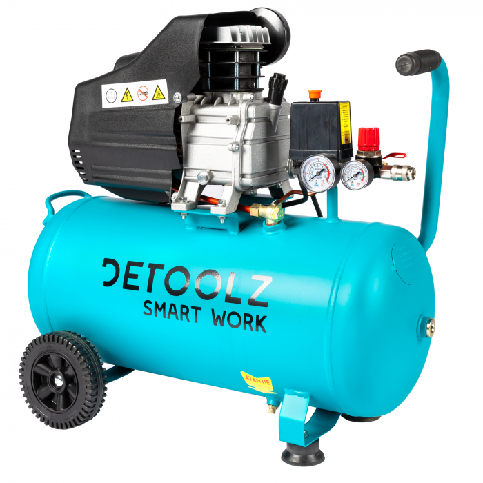 Compresor cu ulei, 1680 W, 50 l, debit 206L/min, 8 bar, 2 prize de aer,  Detoolz [6]