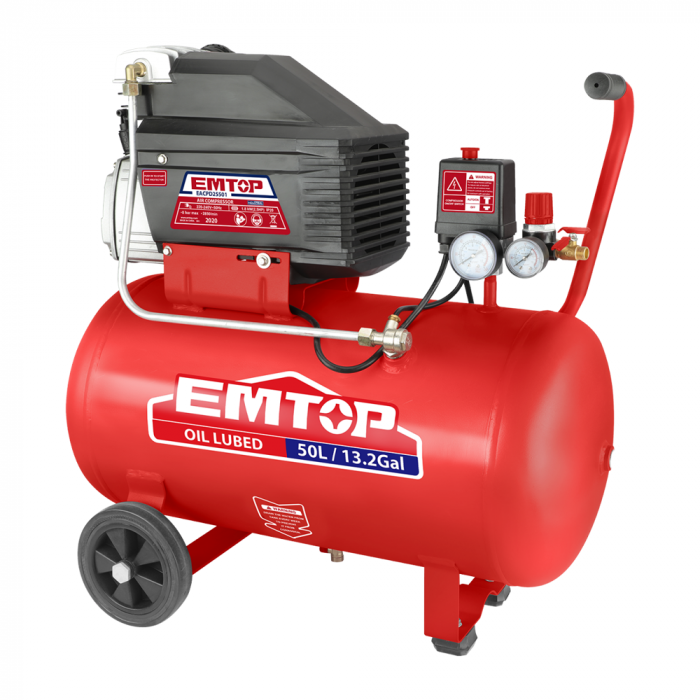 Compresor de aer 50L, 1.8kW (2.5HP), pompa lubrifiată cu ulei - EACPD25501, EMTOP [1]
