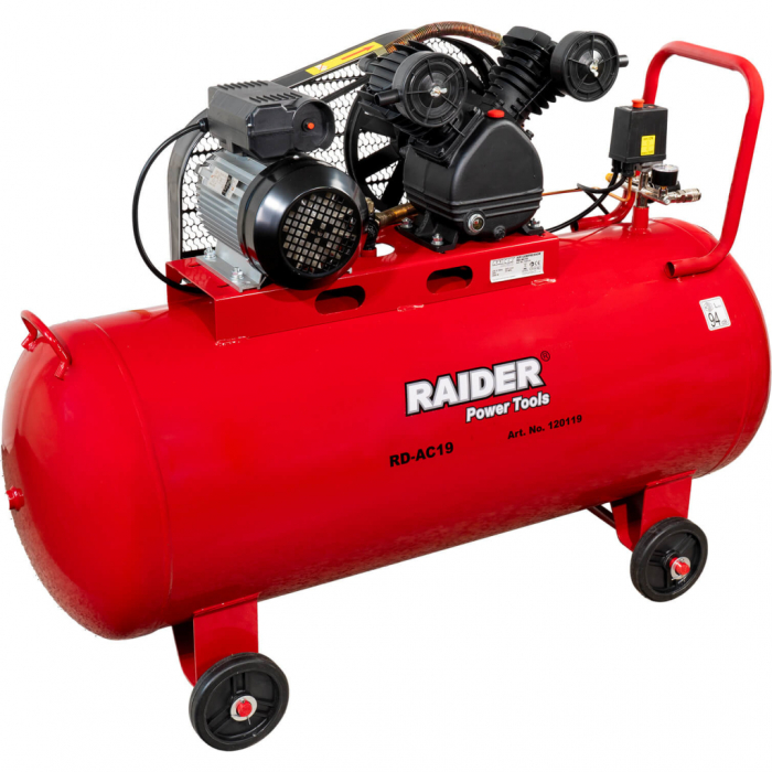 Compresor de aer pe curea, butelie 200l, putere motor 2.2kW, debit aer 250l/min, 2 pistoane, RD-AC19 [3]