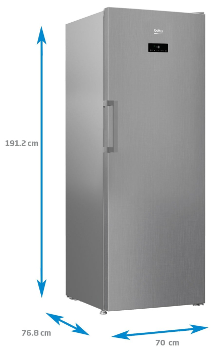 Congelator Beko RFNE448E41XB, 404 l, Clasa E, No Frost, Display LED, H 191.2 cm, Argintiu [4]