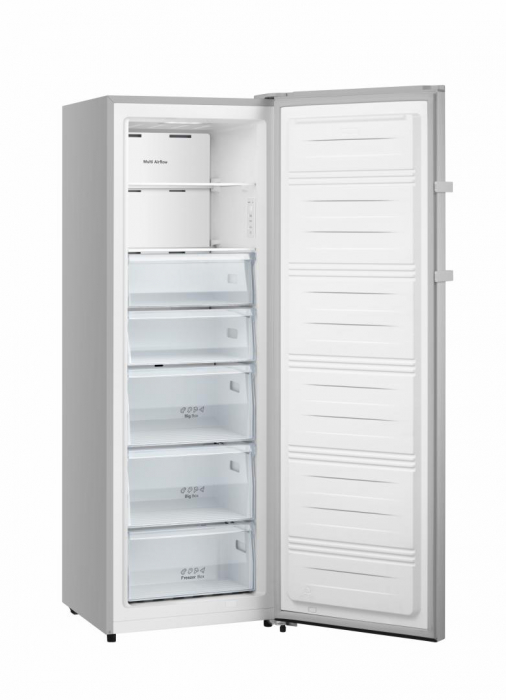 Congelator Heinner HFF-HS240NFXE++, 240 l, No frost, 5 sertare + 2 compartimente cu rafturi sticla, Sistem Multi Air-Flow, Clasa E, H 172 cm, Inox [2]