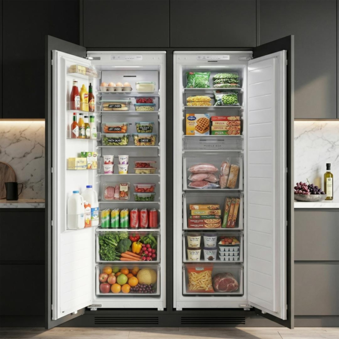 Congelator Incorporabil Heinner HFF-BIM212NFCE++, 212L, No Frost, Functie Cool & Freeze, Frigider si Congelator 2 in 1, Clasa E, Control Electronic, Super Racire, Super Congelare, 7 Compartimente, Alb [3]