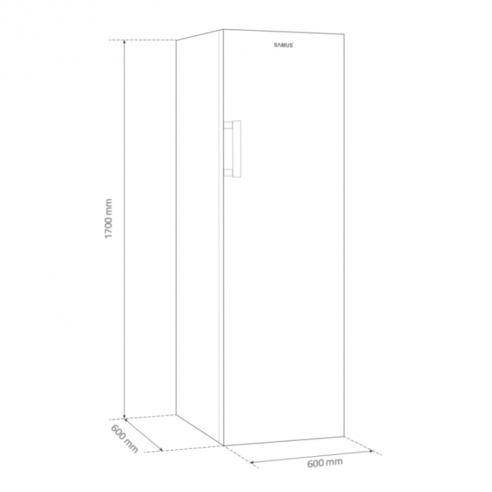 Congelator Samus SCGX337E, 242 litri, clasa E, h 170 cm, termostat reglabil, compartiment Big Box, usa reversibila, Argintiu [3]