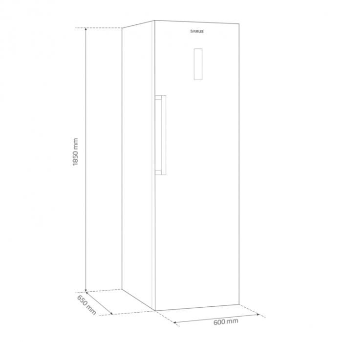 Congelator Samus SCXE346NFE, 274 litri, Full No Frost, clasa E, inaltime 185 cm, Multi Air Flow, compartiment Jumbo Box, afisaj LED, iluminare LED, Argintiu [4]