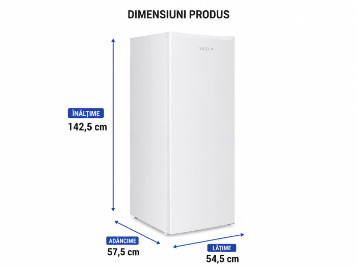 Congelator Tesla RU1701HE, 168 L, Compresor Inverter, Clasa E, Usa reversibila, H 142,5 cm, Alb [2]