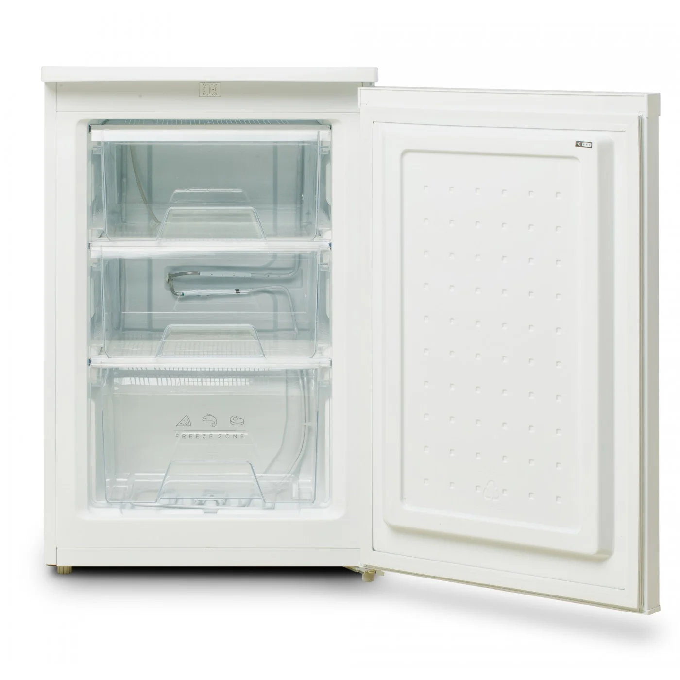 Congelator Vertical LDK BD-100W, Capacitate 88L, 3 Sertare, Clasa Energetică E, Sistem de Răcire Static, Consum 164 kWh/an, Nivel Zgomot 39 dB, H 85 cm, Alb [2]