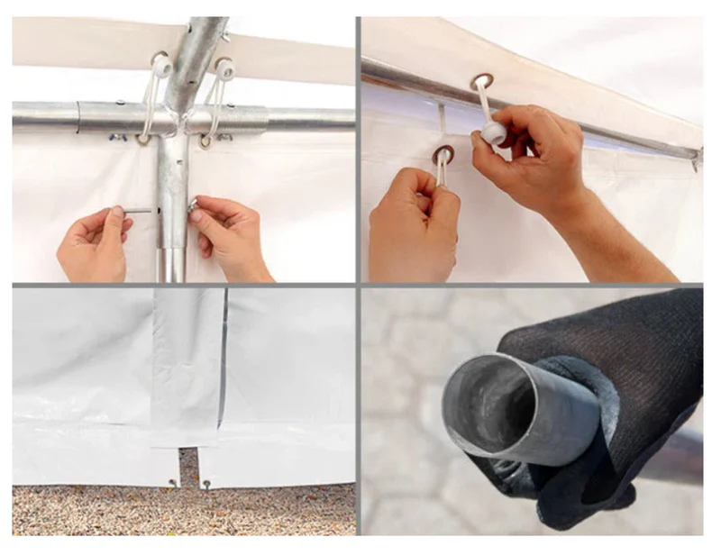 Cort Evenimente 3x8 m, structură oțel galvanizat Ø38 mm, prelată PVC 500g/m², protecție UV 80+, impermeabil, capacitate 45 persoane [6]