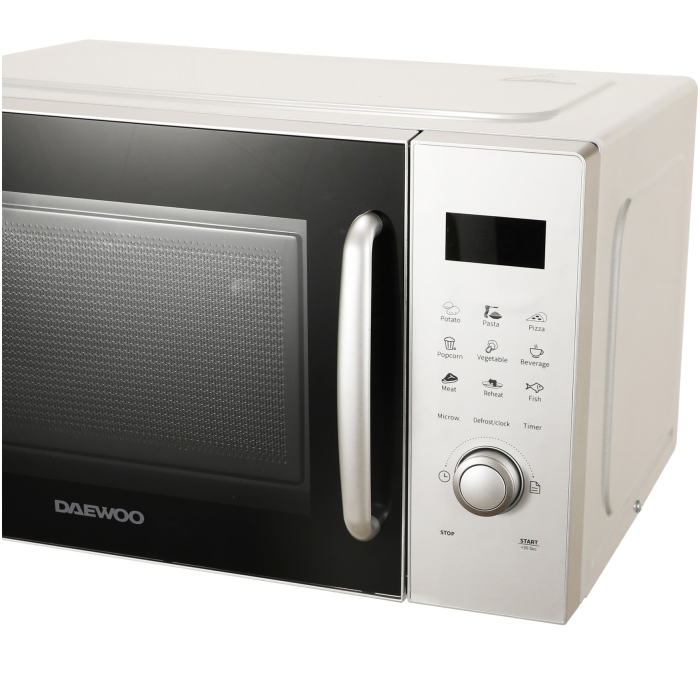 Cuptor cu microunde Daewoo, control digital, 23 litri, 800 W, display LED, 8 programe predefinite, 10 niveluri putere, farfurie interioara: 28.5 cm, cavitate interioara vopsita gri, functie ceas, prog [3]