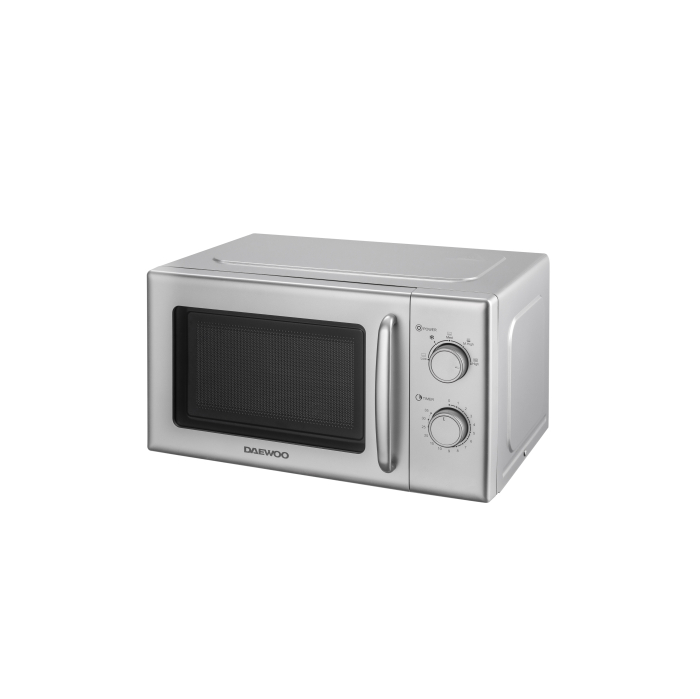 Cuptor cu microunde Daewoo, control mecanic, 20 litri, putere 700 W, 5 niveluri de putere, farfurie interioara de 25,5 cm, culoare cavitate interioara: alb, culoare: Silver [2]