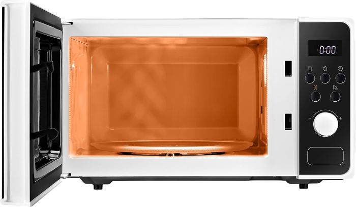 Cuptor cu microunde digital Toshiba, 23 L, putere 800 W, 8 functii auto, functie blocare copii, front negru, carcasa alba [3]
