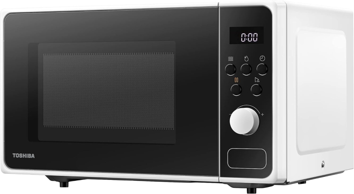 Cuptor cu microunde digital Toshiba, 23 L, putere 800 W, 8 functii auto, functie blocare copii, front negru, carcasa alba [5]