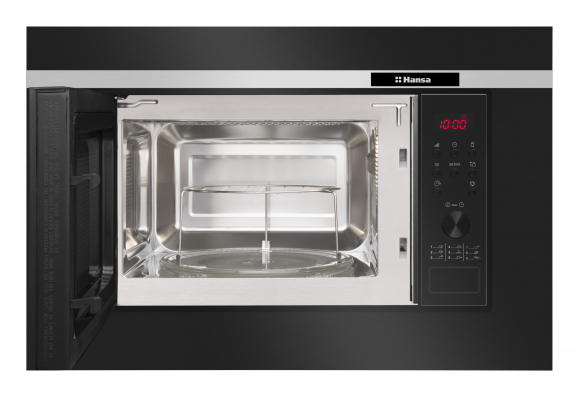 Cuptor cu microunde incorporabil Hansa, 20 L, display, 700 W, grill, 7 nivele putere, 9 programe, decongelare, ChildLock, sticla neagra [2]