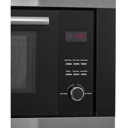 Cuptor cu microunde incorporabil Heinner HMW-23BIXBK, 23 L, 800 W, Grill, Digital, Negru/ Inox [3]