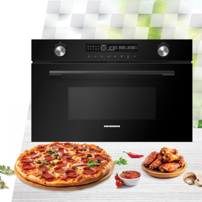 Cuptor cu Microunde Incorporabil Heinner HMW-MDBI34CTBK, 34L, 900W, Grill 1100W, Convectie 2300W, Control Touch Digital, 11 Programe Automate, Functie Decongelare, Negru [2]