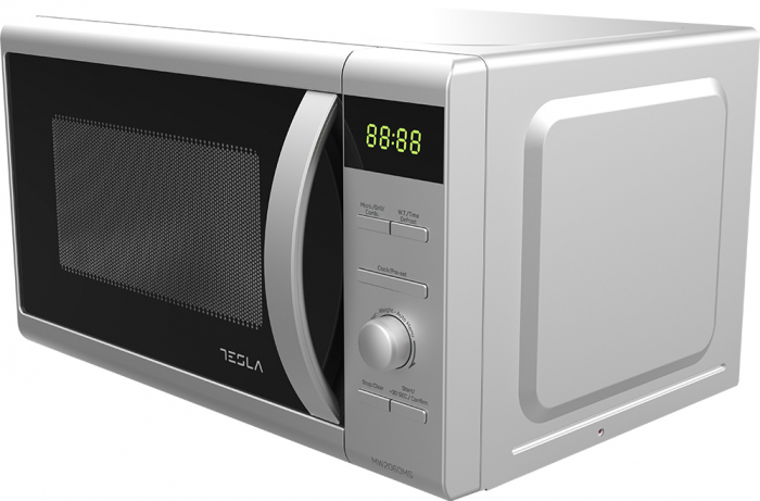 Cuptor cu microunde Tesla MW2060MS 20L, 700W, functii presetate, sistem blocare copii, digital, Argintiu [3]