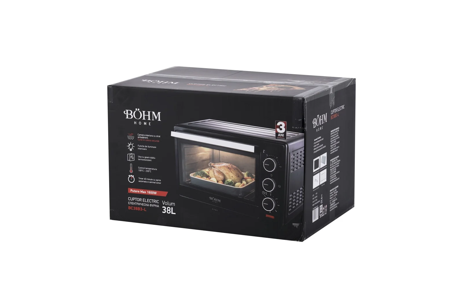 Cuptor Electric 38 L, BÖHM BC38B3-L, 1600 W, Timer, 100–230°C [8]
