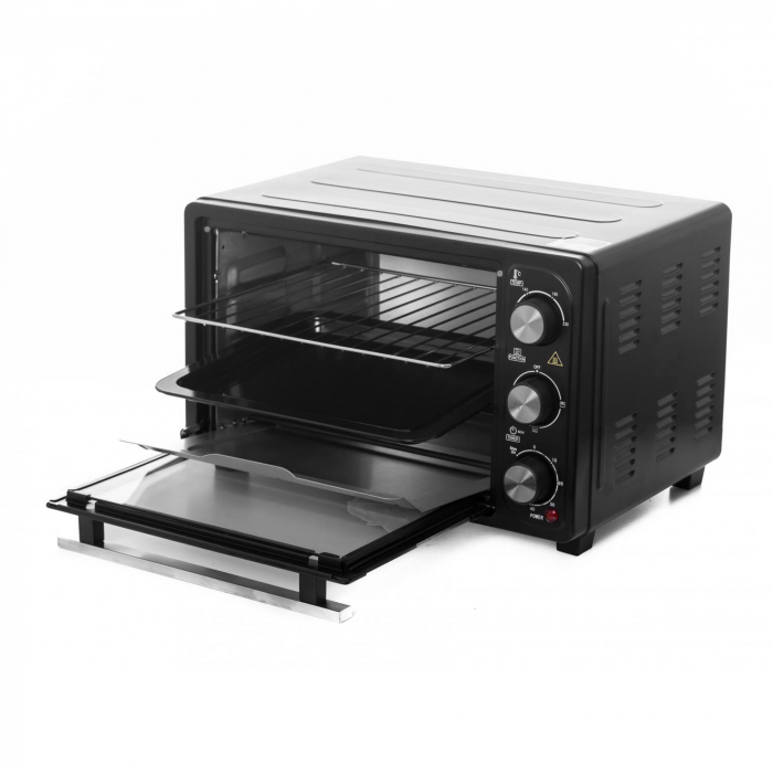 Cuptor Electric Albatros A23B2 – 23L, Putere 1380W, Geam Dublu, Rezistență Sus/Jos, Control Temperatură 90–230°C, Culoare Neagră [2]