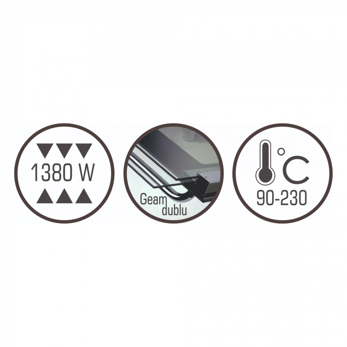 Cuptor Electric Albatros A23B2 – 23L, Putere 1380W, Geam Dublu, Rezistență Sus/Jos, Control Temperatură 90–230°C, Culoare Neagră [5]