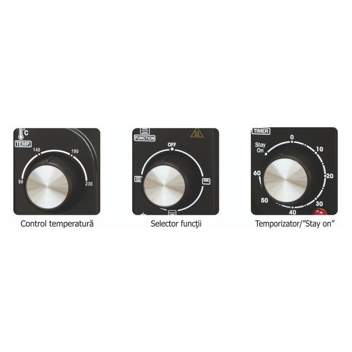 Cuptor Electric Albatros A23B2 – 23L, Putere 1380W, Geam Dublu, Rezistență Sus/Jos, Control Temperatură 90–230°C, Culoare Neagră [6]