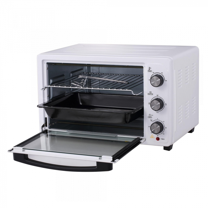 Cuptor Electric Albatros A35W2 – 35L, Putere 1500W, Geam Dublu, Rezistență Sus/Jos, Control Temperatură 90–230°C, Culoare Albă [2]