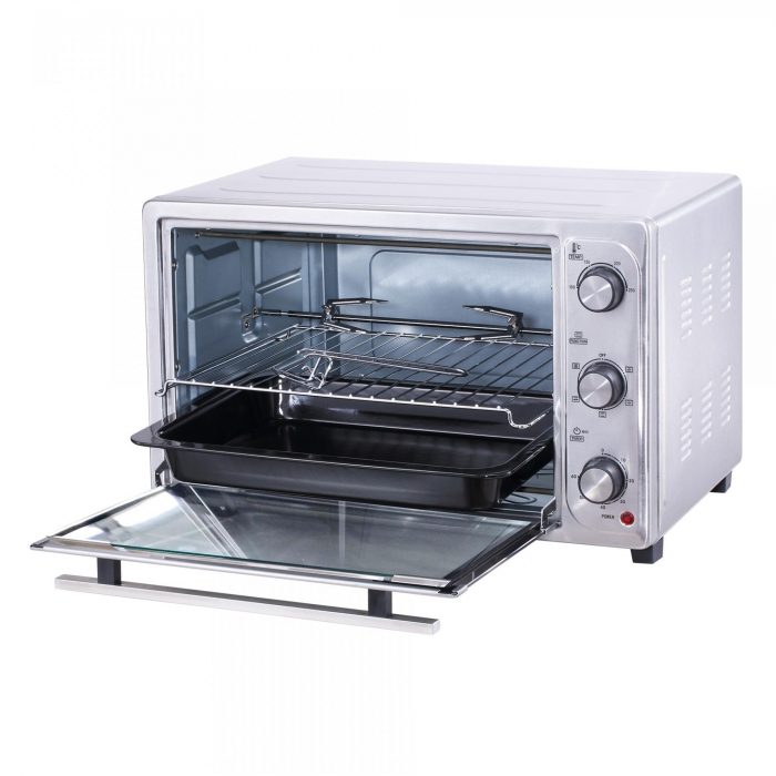 Cuptor Electric Albatros A45CRX2, 45L, 1800W, Rotisor, Convecție, Temporizator, Geam Oglindă, Inox [2]