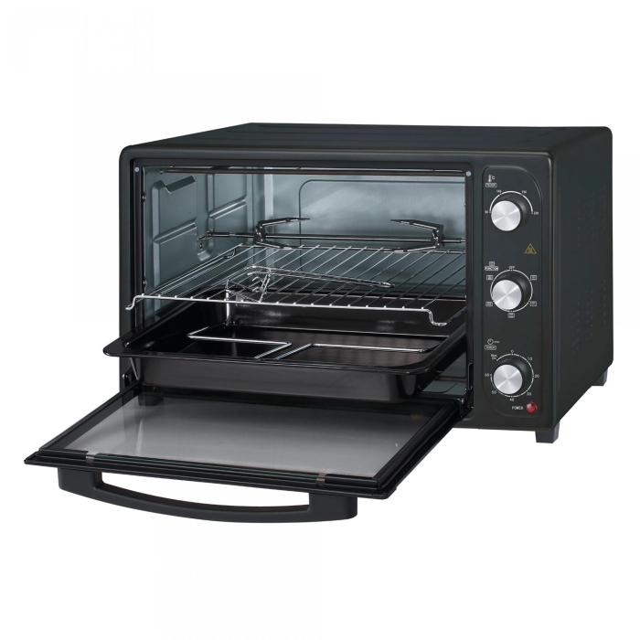 Cuptor electric cu rotisor și convecție, 2000 W, 50 L, culoare neagră, lumină interioară, 5 funcții, accesorii incluse [2]