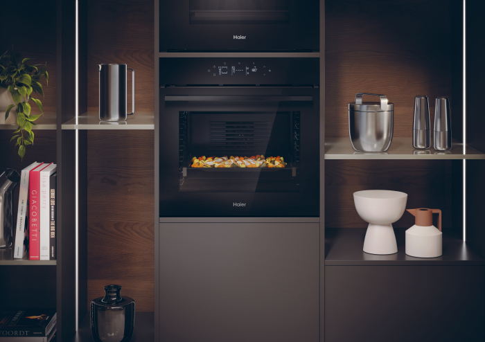 Cuptor electric incorporabil Haier, 78l, 7 niveluri gatire, WiFi, Steam Cleaning, Ghidaj telescopic, Softclose&Softopen, Click&Clean, Clasa A++, Negru [5]