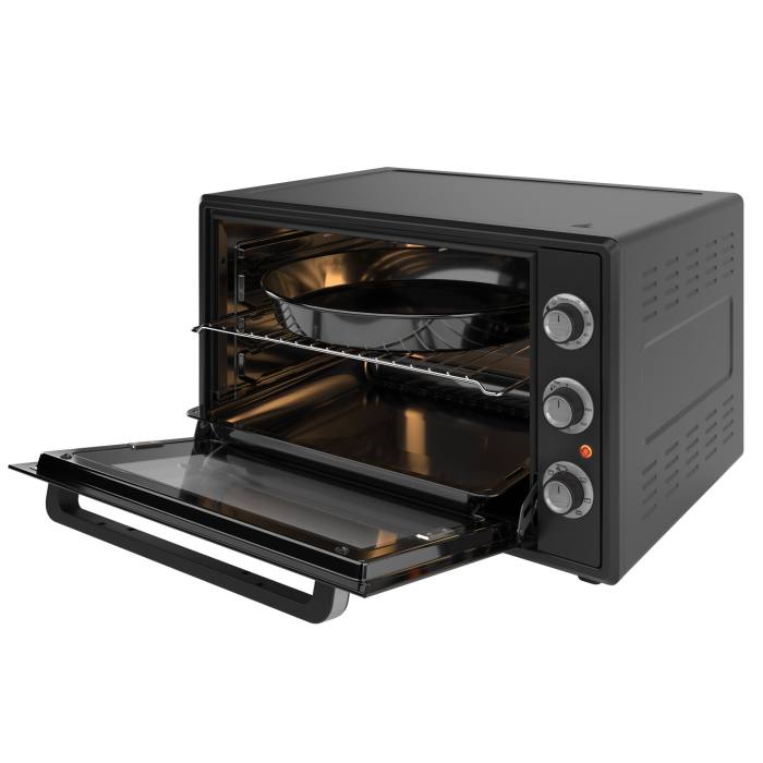 Cuptor electric NobeLTek, 60L, 2000W, grill, timer, termostat, sticla dubla, ventilator, iluminare, Negru [3]